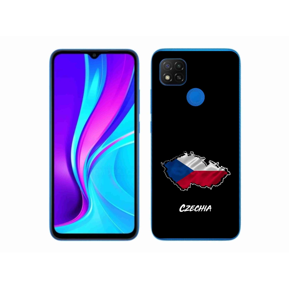 Gelový kryt mmCase na Xiaomi Redmi 9C - Czechia černé pozadí