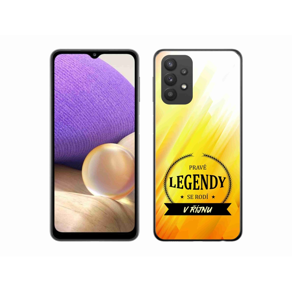 Gelový kryt mmCase na Samsung Galaxy A32 5G - legendy v říjnu žluté pozadí