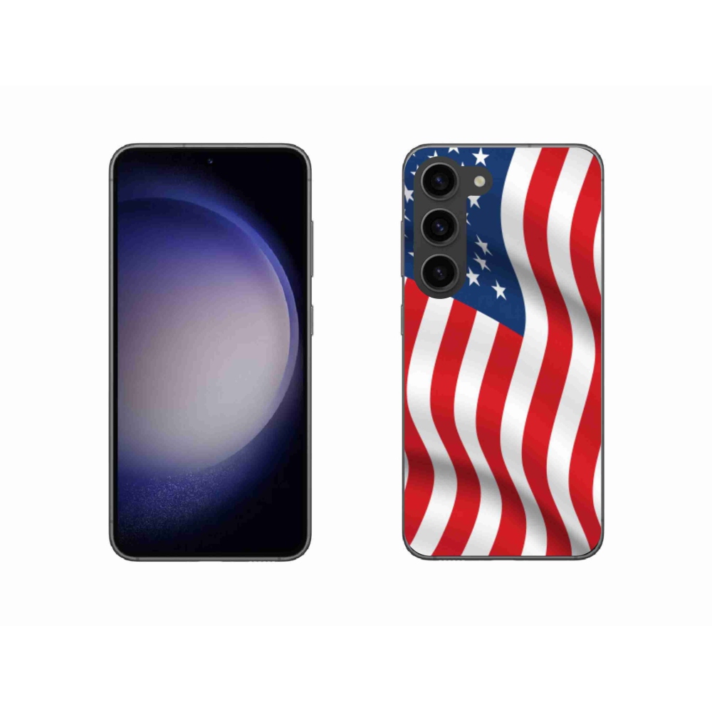Gelový kryt mmCase na mobil Samsung Galaxy S23 5G - USA vlajka