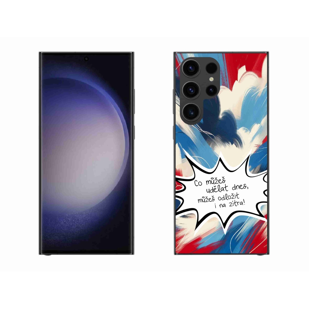 Gelový kryt mmCase na Samsung Galaxy S23 Ultra 5G - vtipný text 9 bílé pozadí