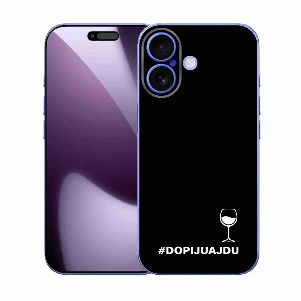 Gelový kryt mmCase na iPhone 17 - vinný motiv černé pozadí