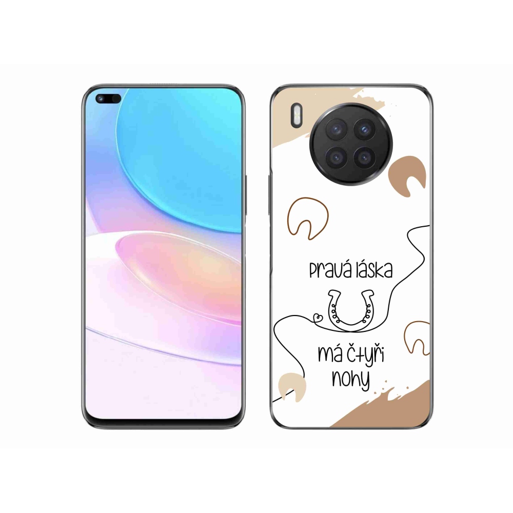 Gelový kryt mmCase na Huawei Nova 8i - koňský motiv bílé pozadí