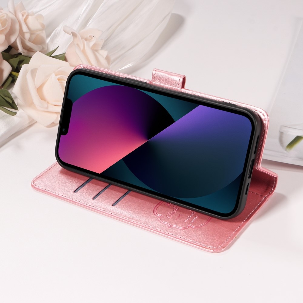 Flowery knížkové pouzdro na Xiaomi Redmi A5 (173.45x79.35x8.45mm) - růžové