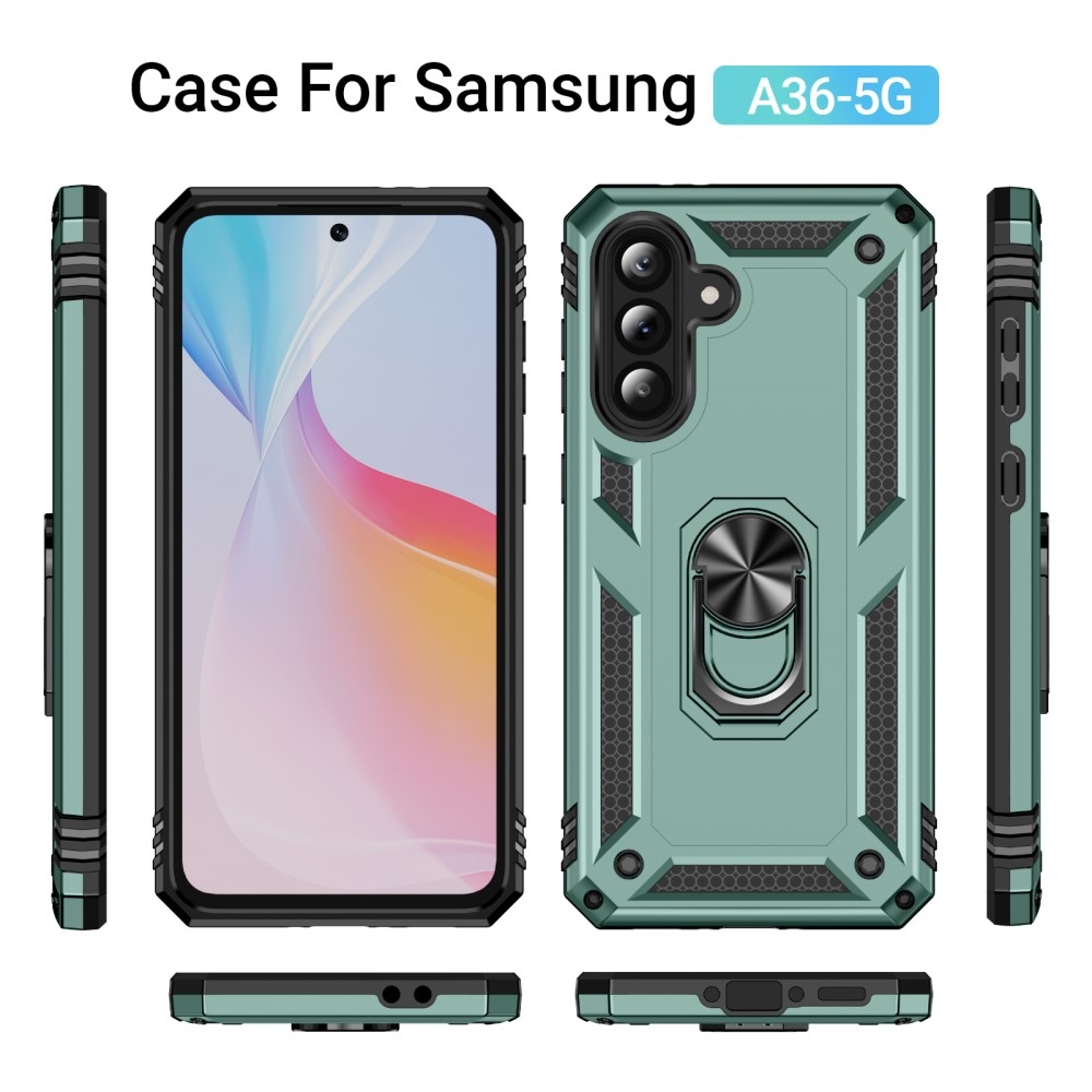 Rings odolný kryt na Samsung Galaxy A36 5G - zelený
