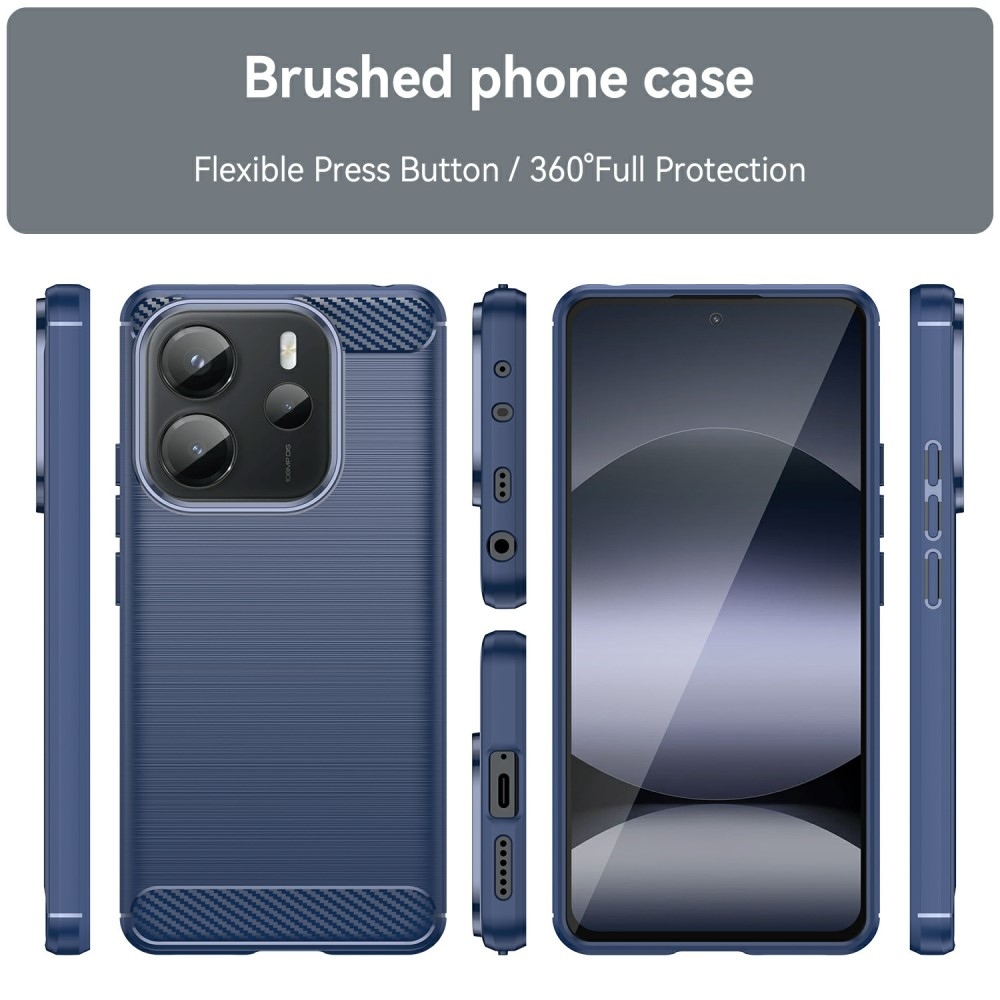 Carbon odolný gelový obal na Xiaomi Redmi Note 14 - modrý