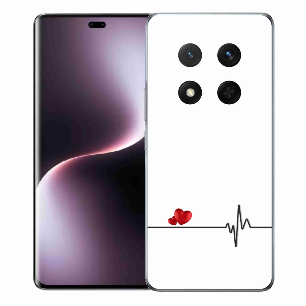 Gelový kryt mmCase na Honor Magic 7 Lite 5G - srdce a tep bílé pozadí