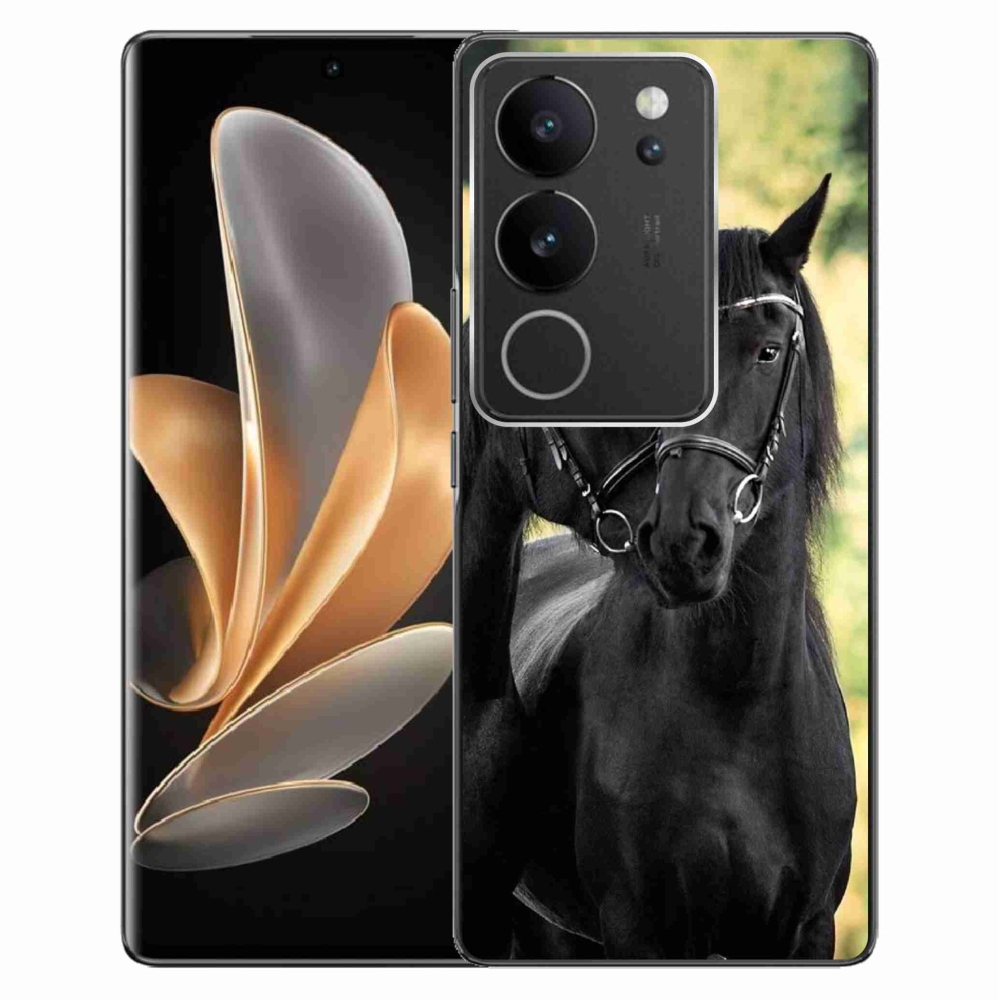 Gelový kryt mmCase na Vivo V29 5G - dva černí koně