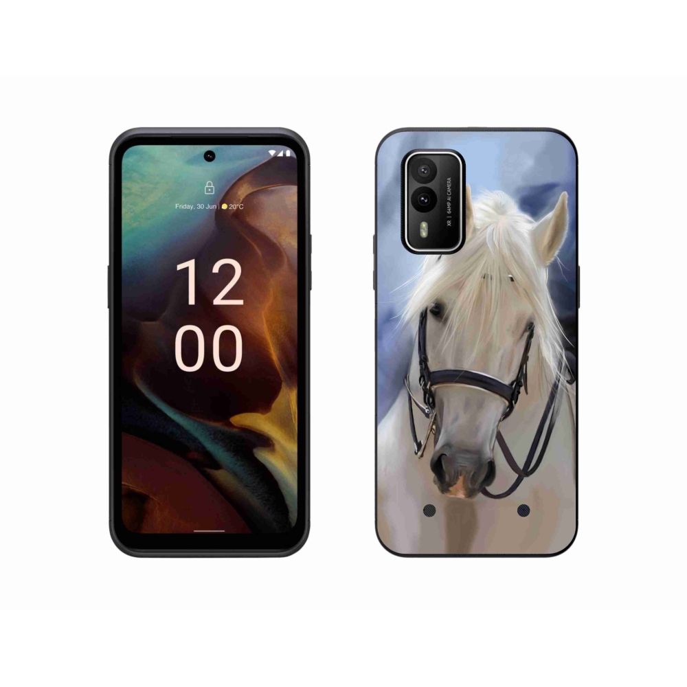 Gelový kryt mmCase na Nokia XR21 - bílý kůň