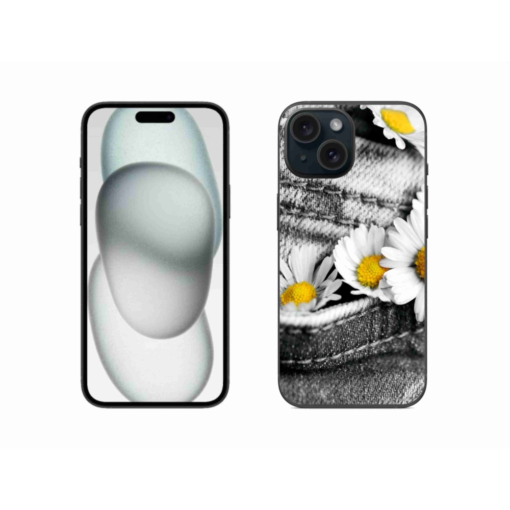 Gelový obal mmCase na iPhone 15 - kopretiny