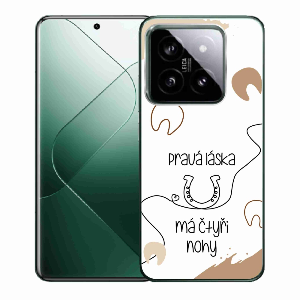 Gelový kryt mmCase na Xiaomi 14 - koňský motiv bílé pozadí