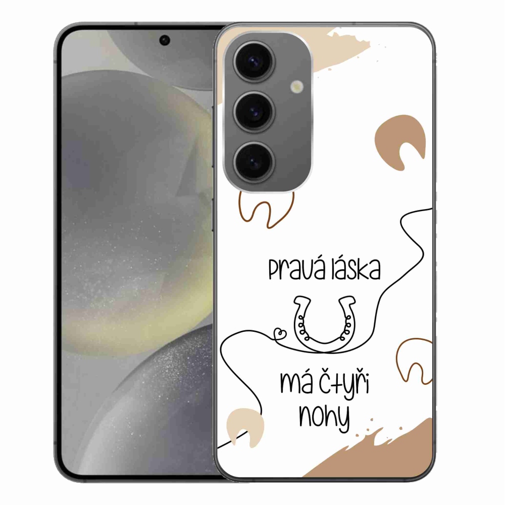 Gelový kryt mmCase na Samsung Galaxy S24+ - koňský motiv bílé pozadí