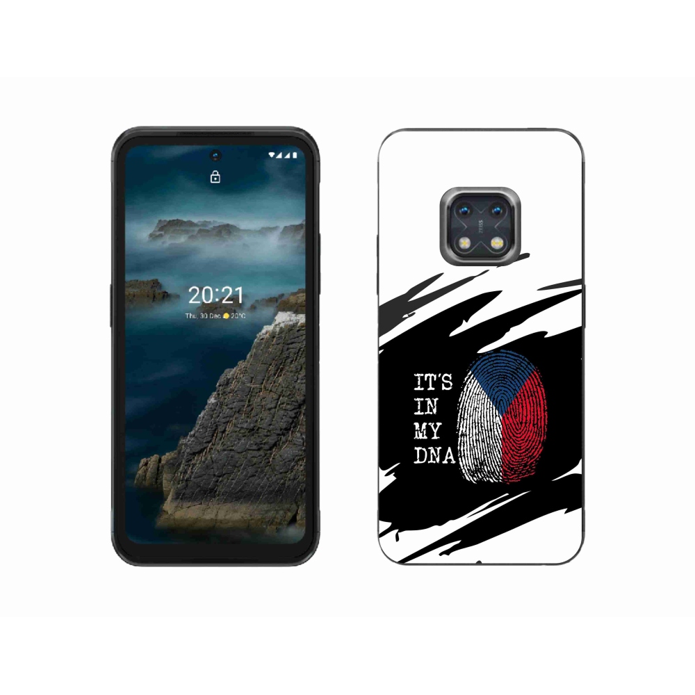 Gelový kryt mmCase na Nokia XR20 - vlajka otisk prstu černobílé pozadí