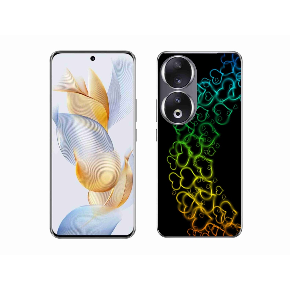 Gelový kryt mmCase na Honor 90 - barevná srdíčka