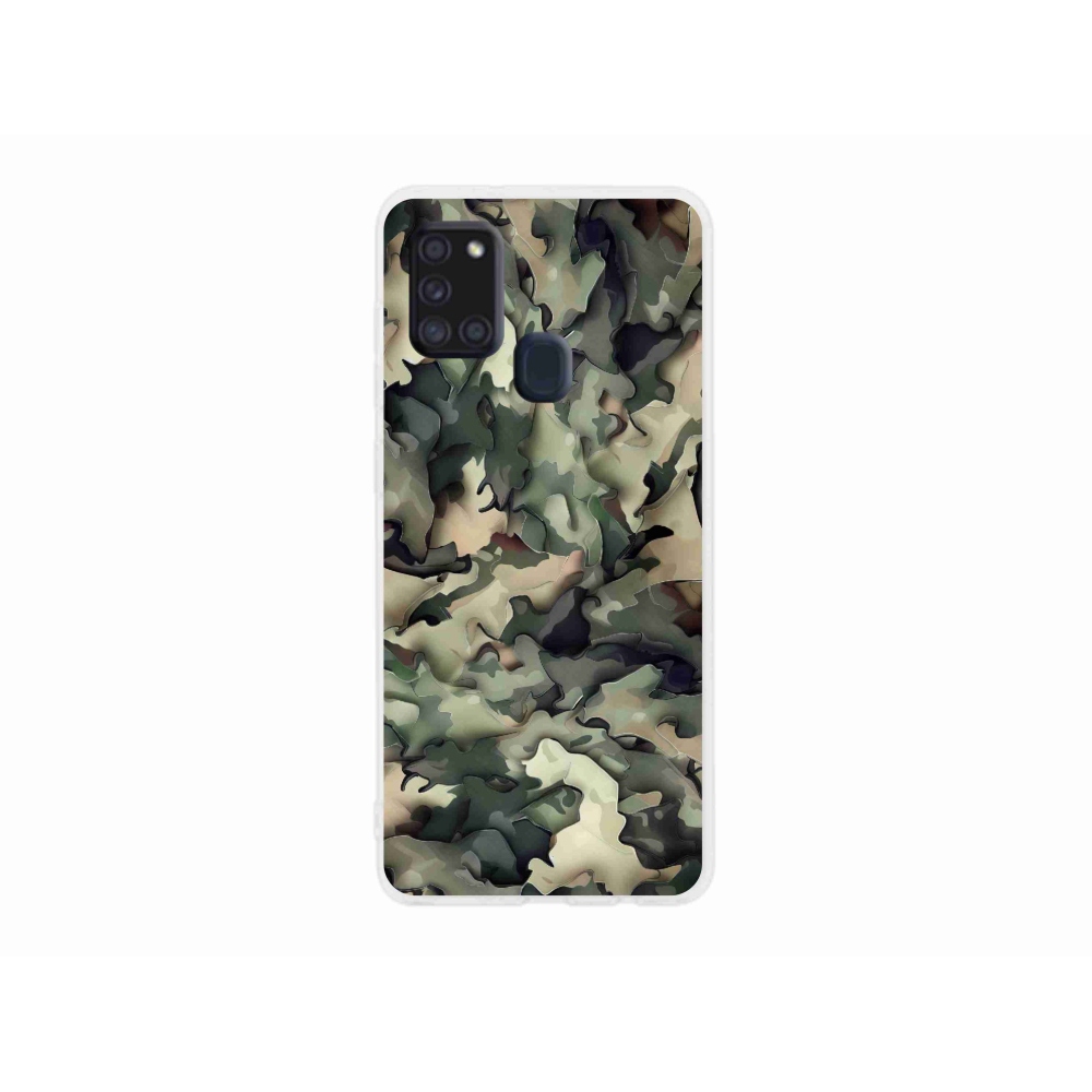 Gelový kryt mmCase na Samsung Galaxy A21s - maskáčový vzor 9