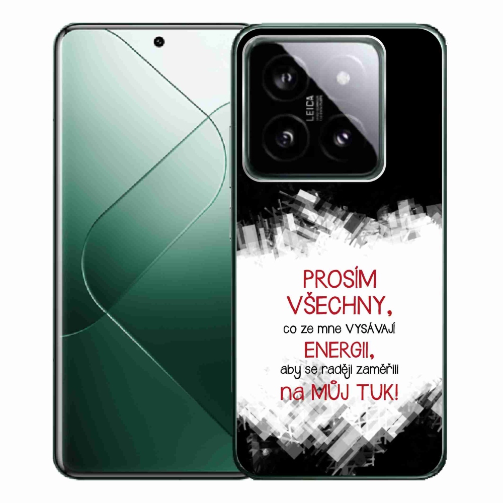 Gelový kryt mmCase na Xiaomi 14 Pro - vtipný text 1 červený