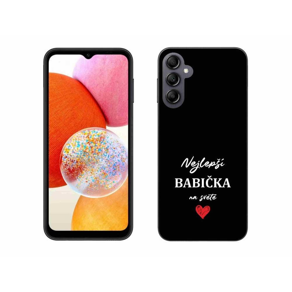 Gelový kryt mmCase na Samsung Galaxy A14 4G/5G - nejlepší babička 1 černé pozadí