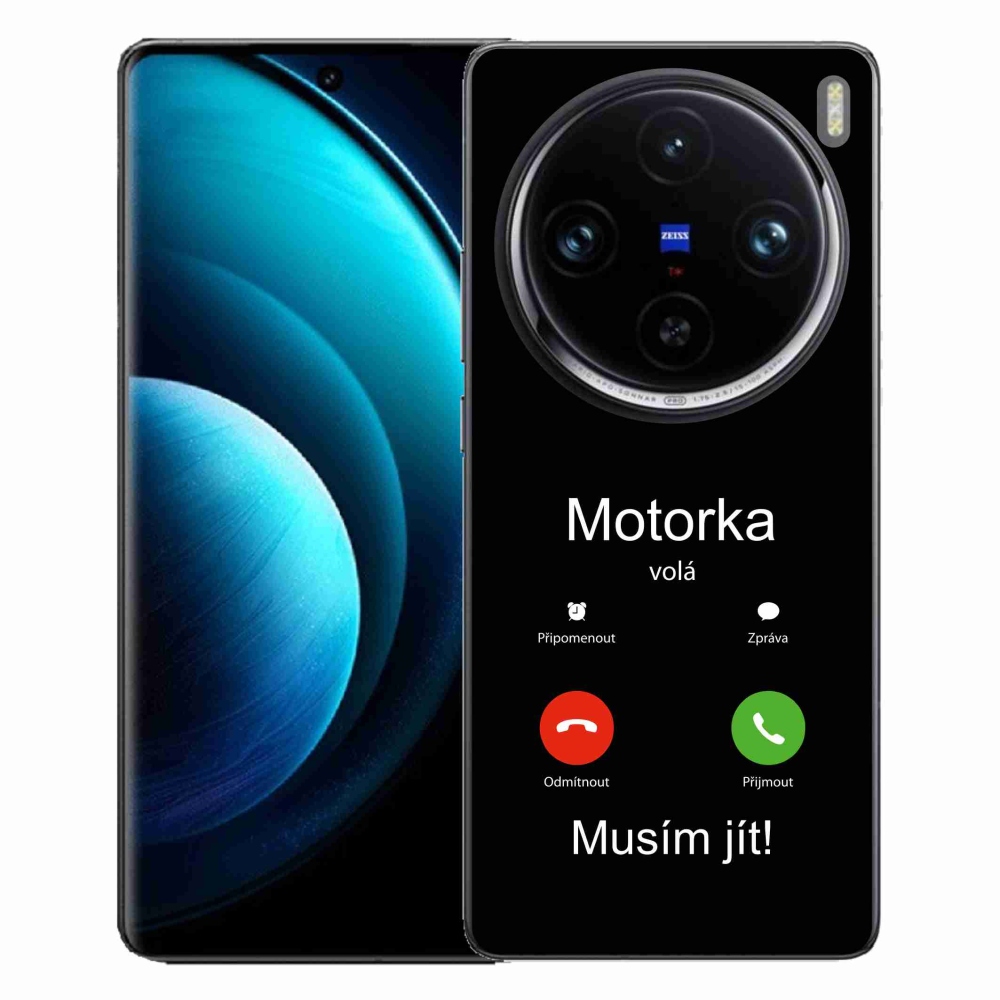 Gelový kryt mmCase na Vivo X100 Pro 5G - motorka volá černé pozadí