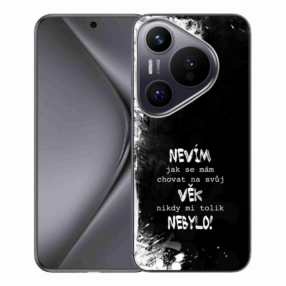 Gelový kryt mmCase na Huawei Pura 70 Pro - vtipný text 14 černé pozadí