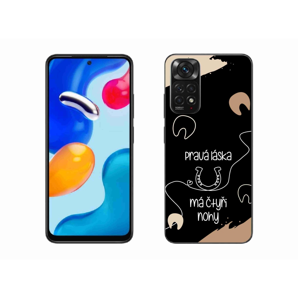 Gelový kryt mmCase na Xiaomi Redmi Note 11S 4G - koňský motiv černé pozadí