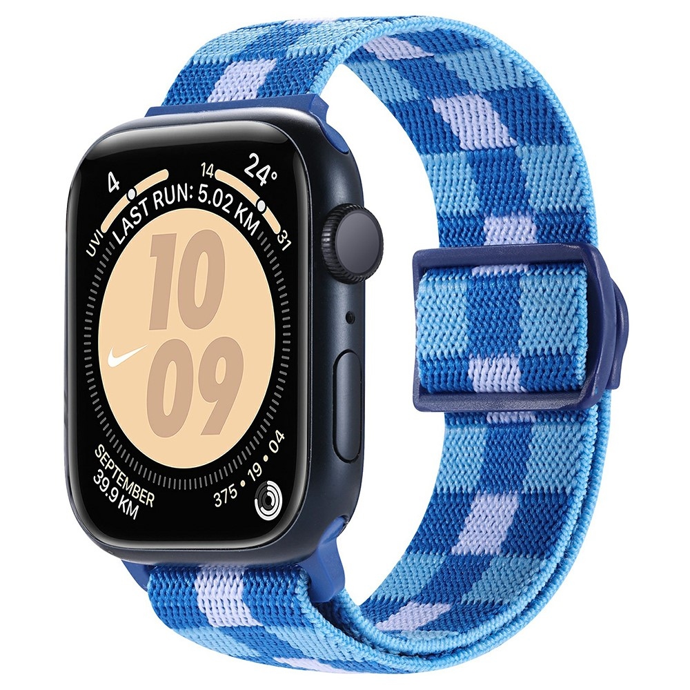 Gradient nylonový řemínek na Apple Watch Ultra/Ultra 2 49mm/SE/SE 2022/2023 44mm/9/8/7 45mm/6/5/4 44mm/3/2/1 42 mm - modré kostičky
