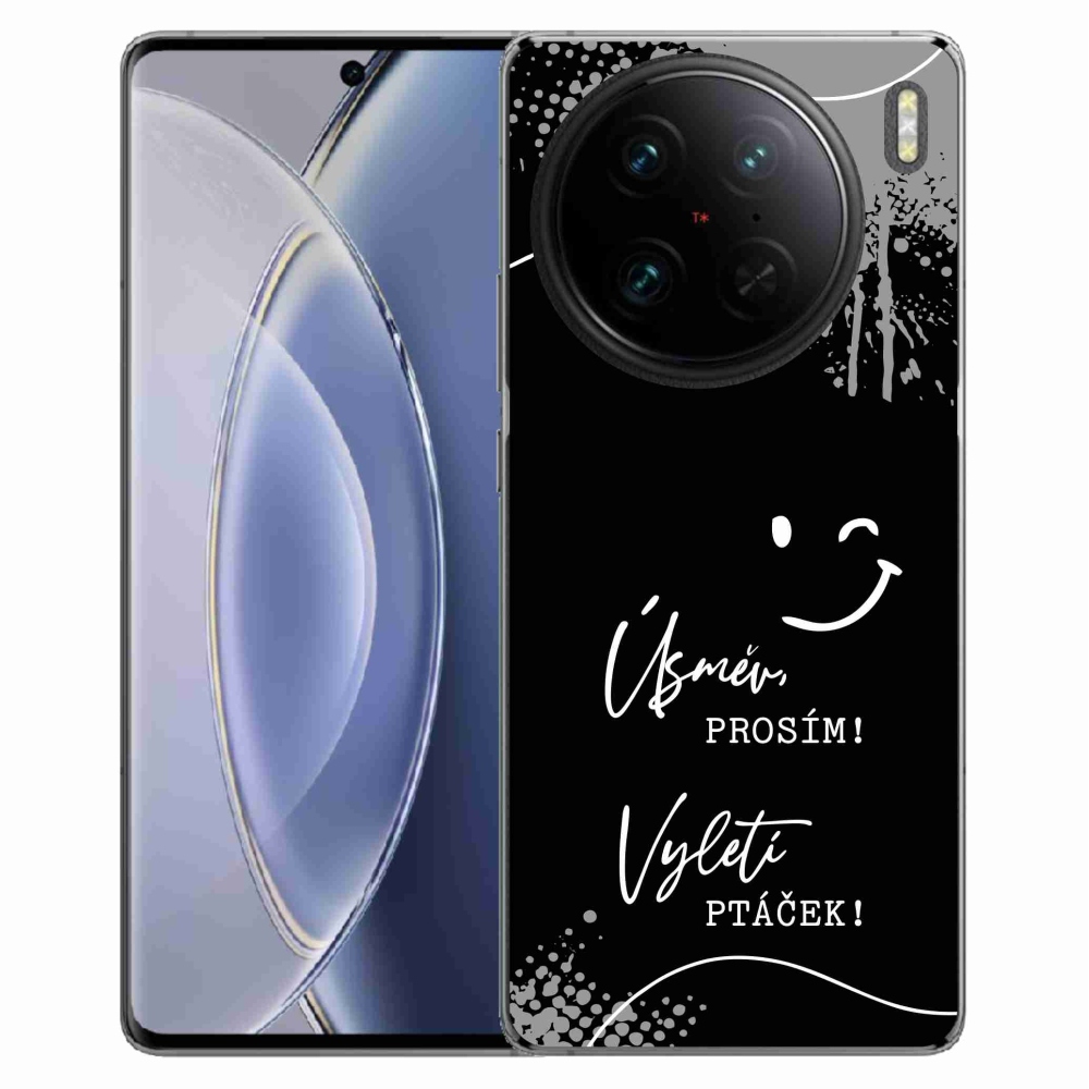 Gelový kryt mmCase na Vivo X90 Pro - vtipný text 4 černé pozadí