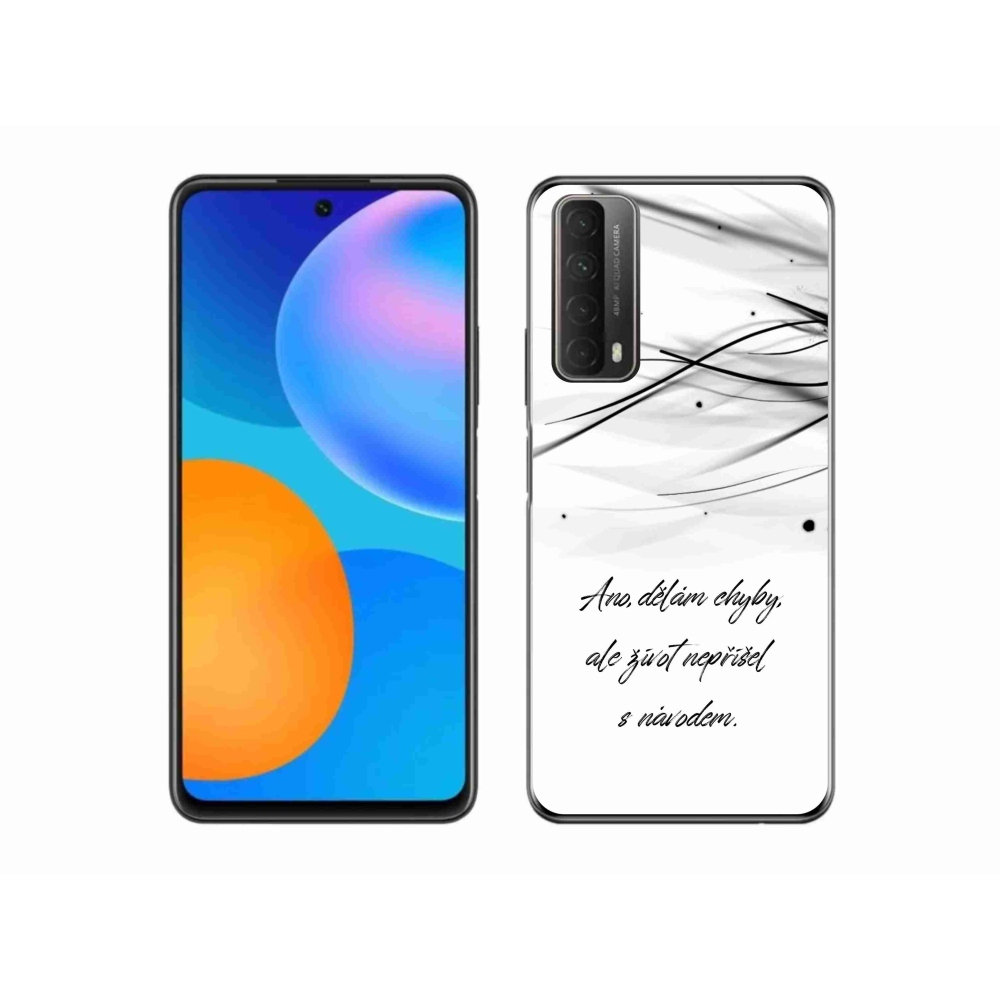 Gelový kryt mmCase na Huawei P Smart (2021) - citát bílé pozadí
