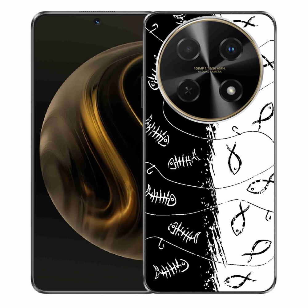 Gelový kryt mmCase na Huawei Nova 12i - kostry a rybky