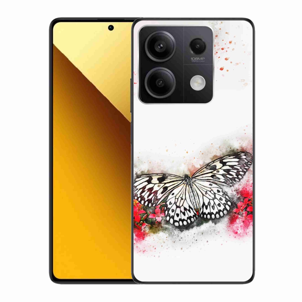 Gelový kryt mmCase na Xiaomi Redmi Note 13 5G - černobílý motýl