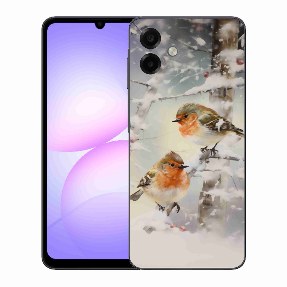Gelový kryt mmCase na Samsung Galaxy A07 4G - ptáčci v zimě