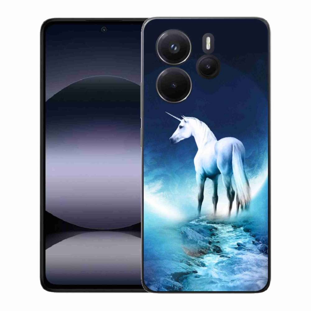 Gelový kryt mmCase na Xiaomi Redmi Note 14 - bílý jednorožec
