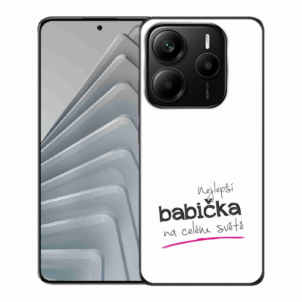 Gelový kryt mmCase na Xiaomi Redmi Note 14 5G - nejlepší babička 4 bílé pozadí