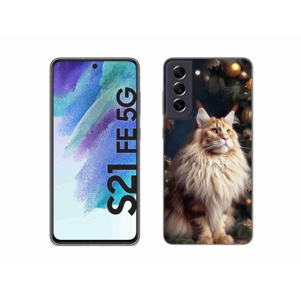 Gelový kryt mmCase na Samsung Galaxy S21 FE 5G - kočka u stromku