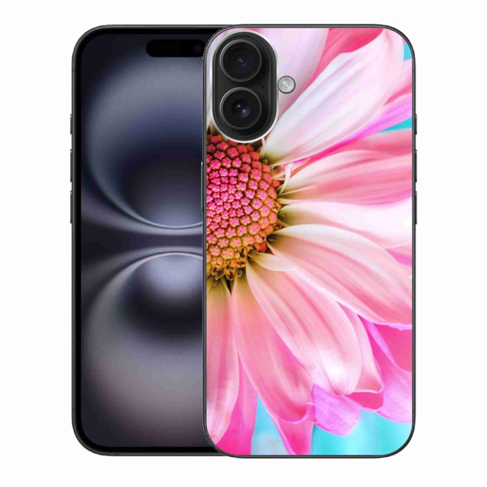 Gelový kryt mmCase na iPhone 16 Plus - růžová květina
