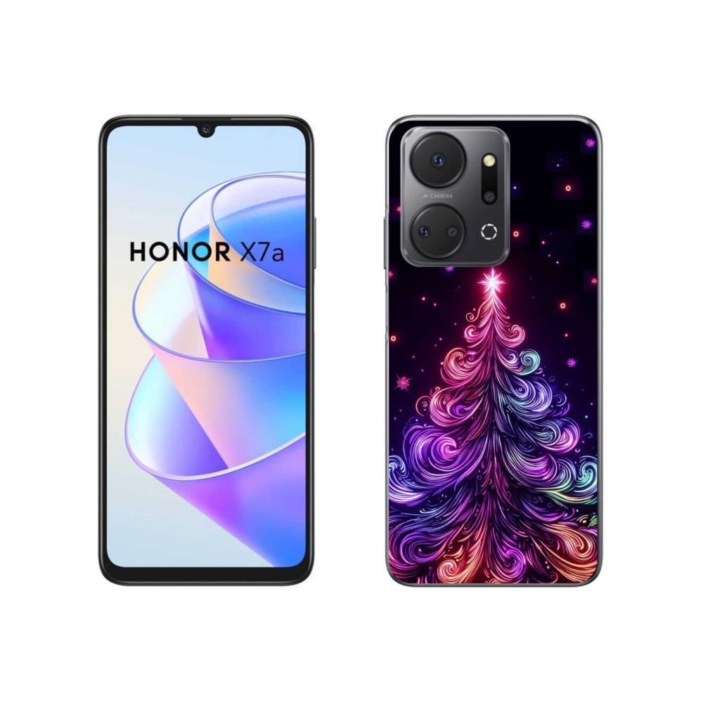 Gelový kryt mmCase na Honor X7a - neonový vánoční stromek 1