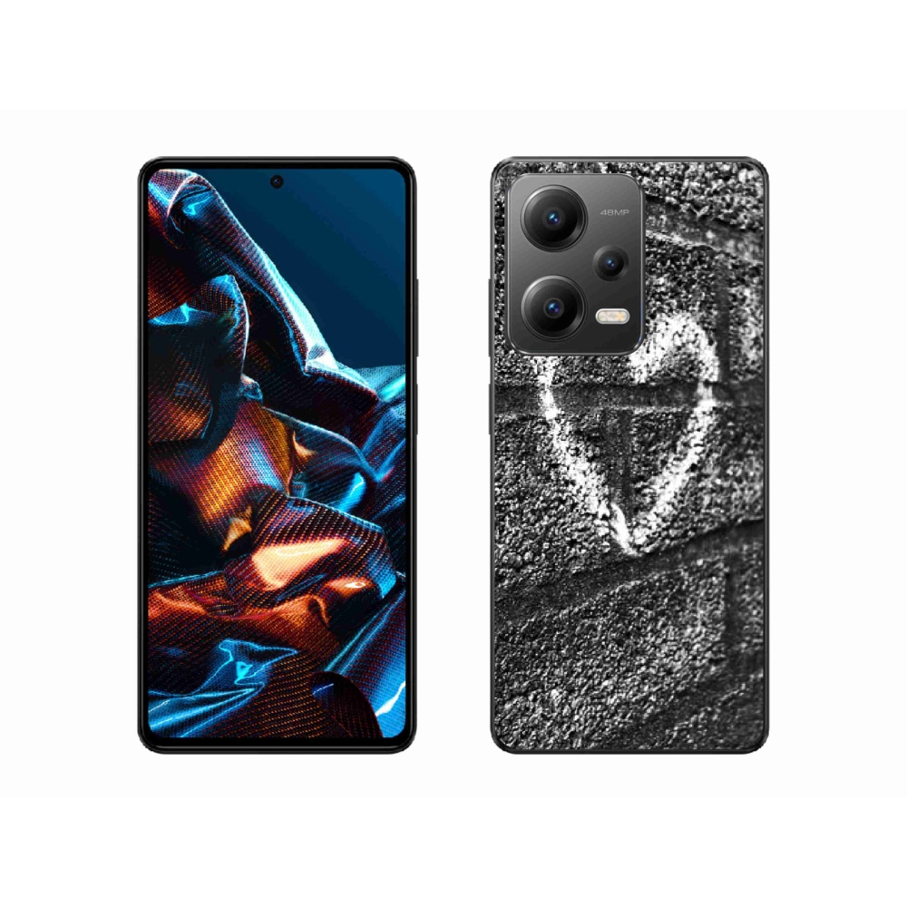 Gelový kryt mmCase na mobil Xiaomi Redmi Note 12 Pro 5G - srdce na zdi