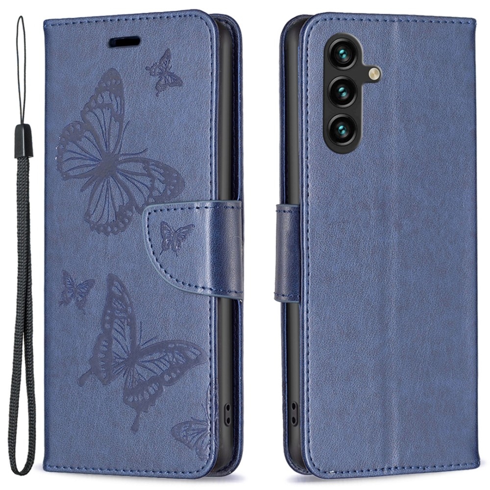 Butterfly knížkové pouzdro na Samsung Galaxy A15 4G/5G - tmavěmodré