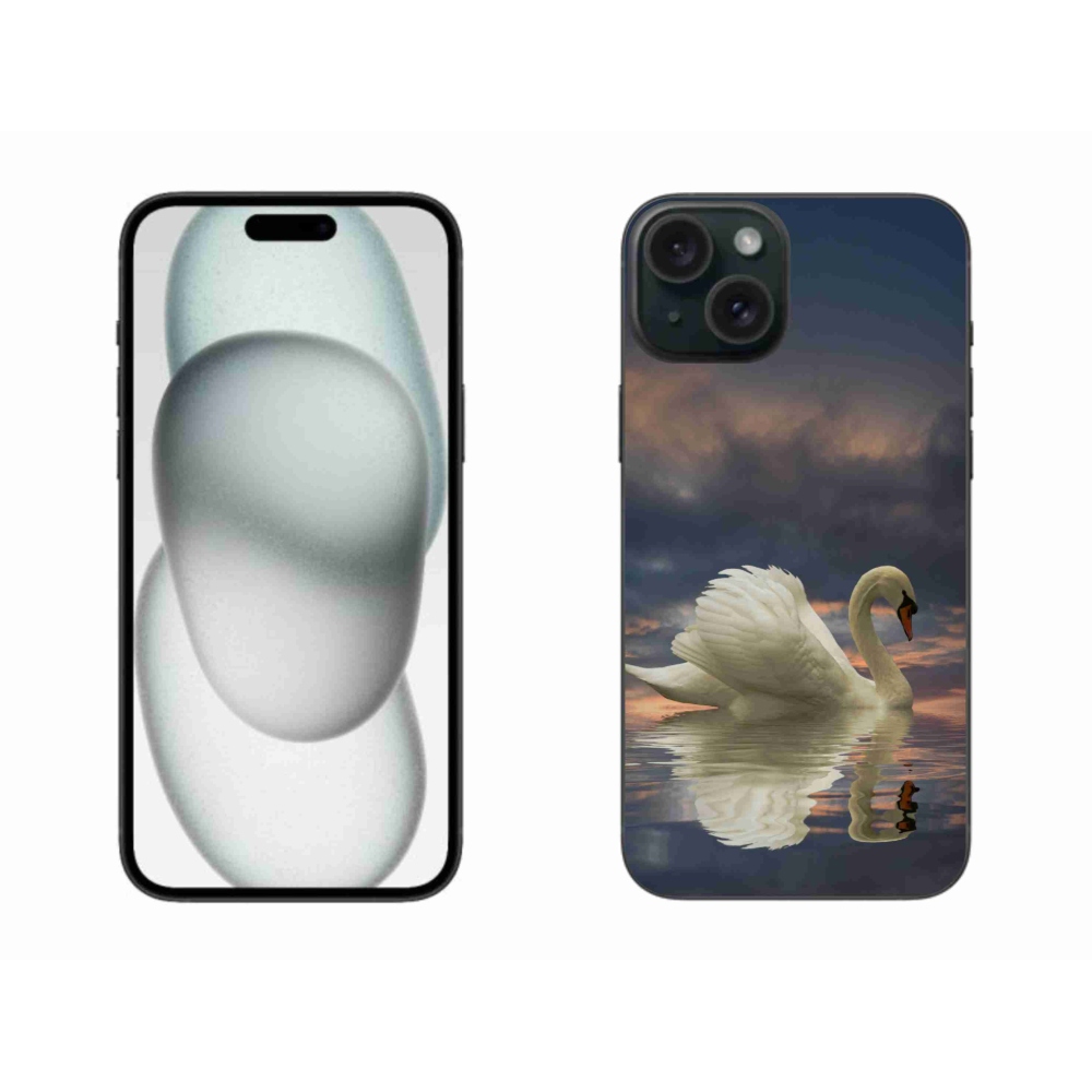 Gelový kryt mmCase na iPhone 15 Plus - labuť