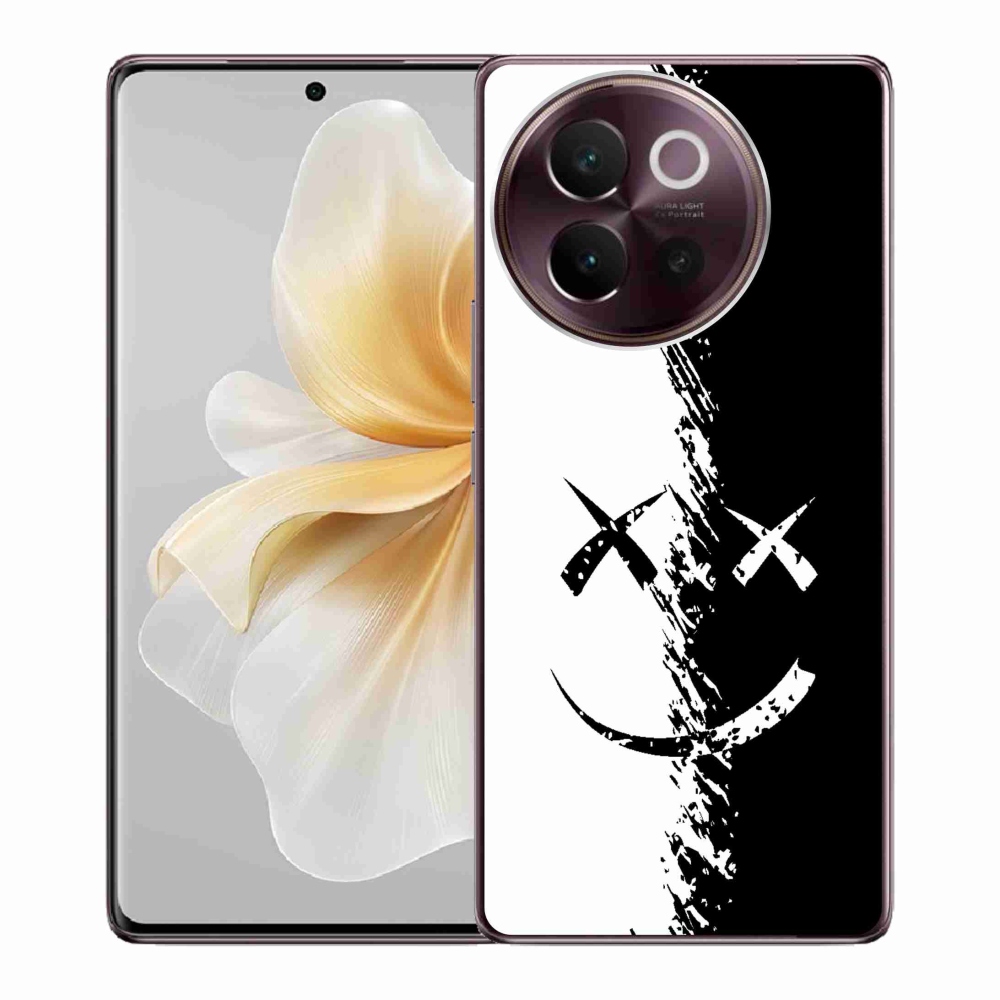 Gelový kryt mmCase na Vivo V40 Lite 5G - černobílý smajlík