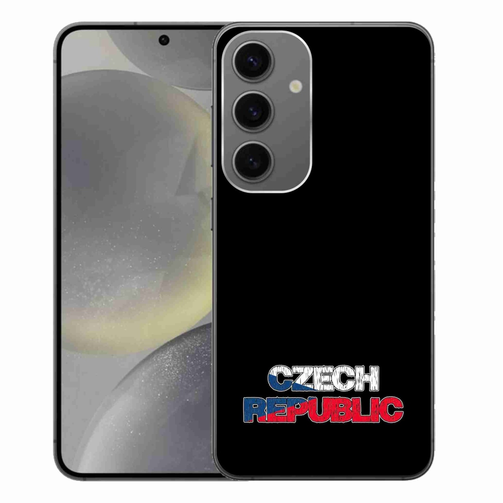 Gelový kryt mmCase na Samsung Galaxy S24+ - Czech Republic černé pozadí