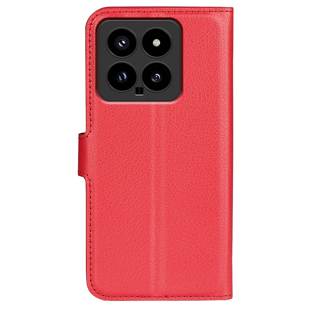 Litchi knížkové pouzdro na Xiaomi 14 - červené