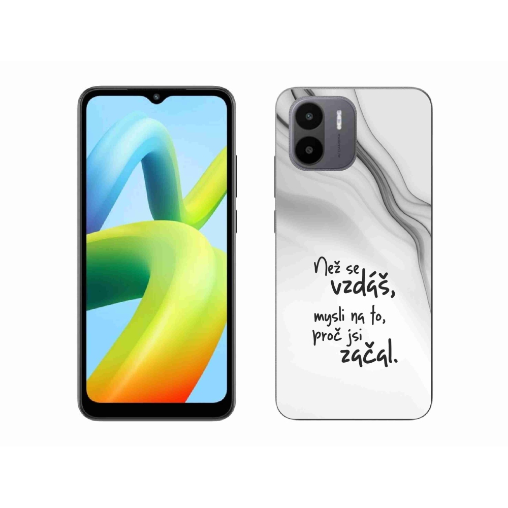 Gelový kryt mmCase na Xiaomi Redmi A1 - citát 2 bílé pozadí