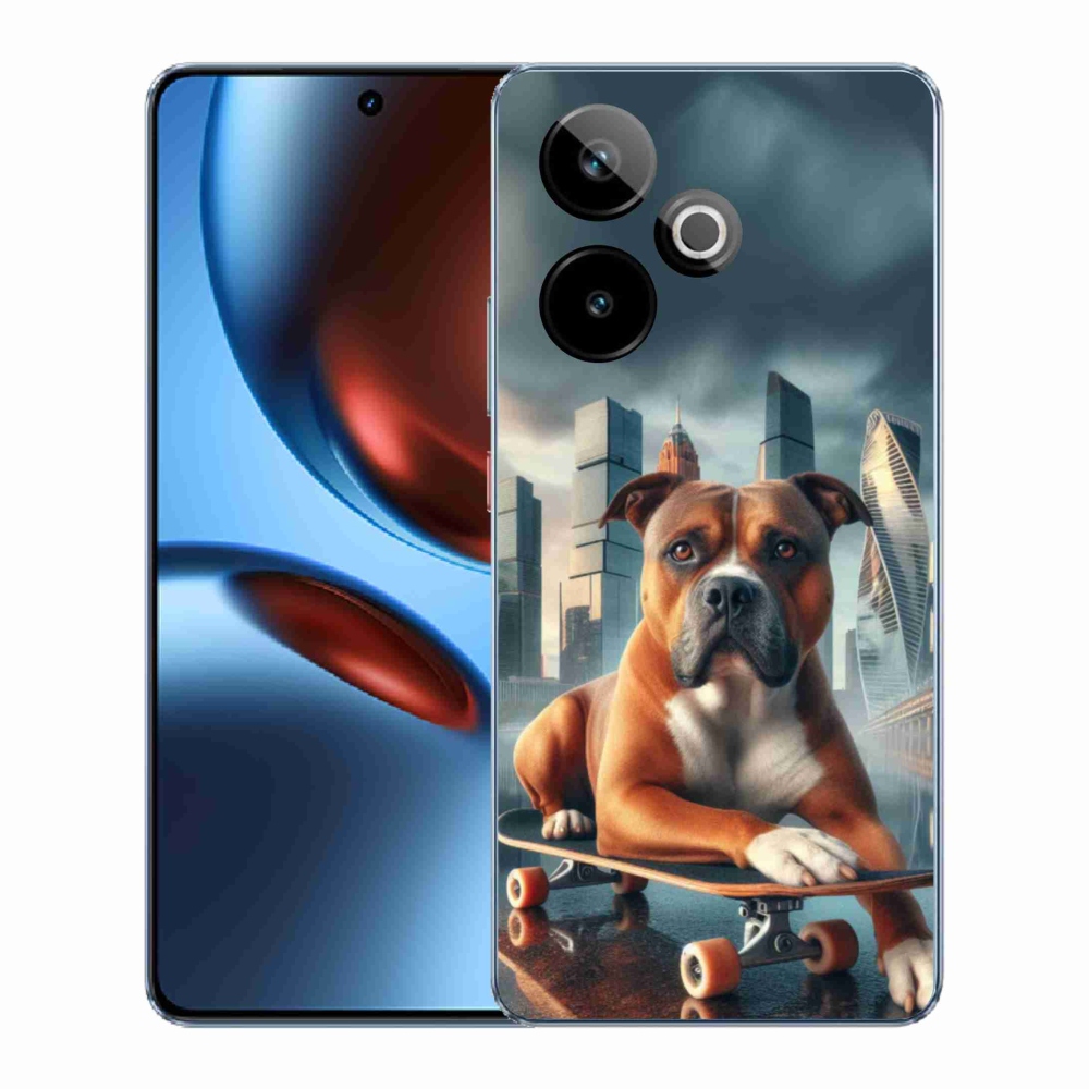 Gelový kryt mmCase na Realme GT 7 5G/GT 7T 5G - pes na skateboardu
