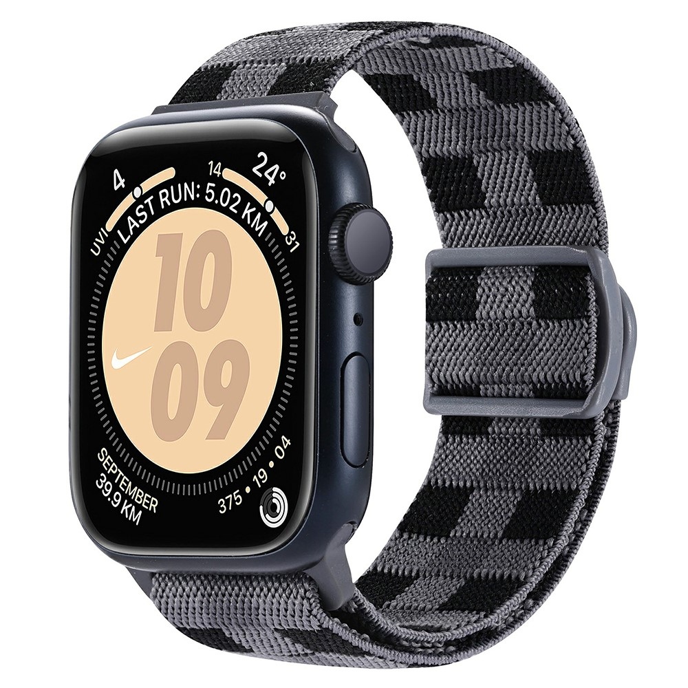 Gradient nylonový řemínek na Apple Watch Ultra/Ultra 2 49mm/SE/SE 2022/2023 44mm/9/8/7 45mm/6/5/4 44mm/3/2/1 42 mm - šedé kostičky