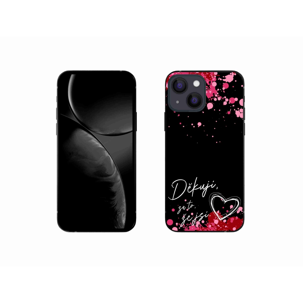 Gelový kryt mmCase na iPhone 13 mini 5.4 - zamilovaný text 2 černé pozadí
