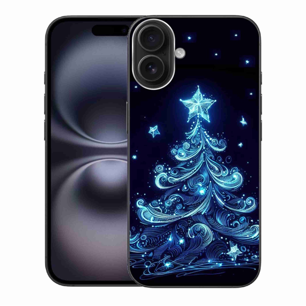 Gelový kryt mmCase na iPhone 16 Plus - neonový vánoční stromek 4