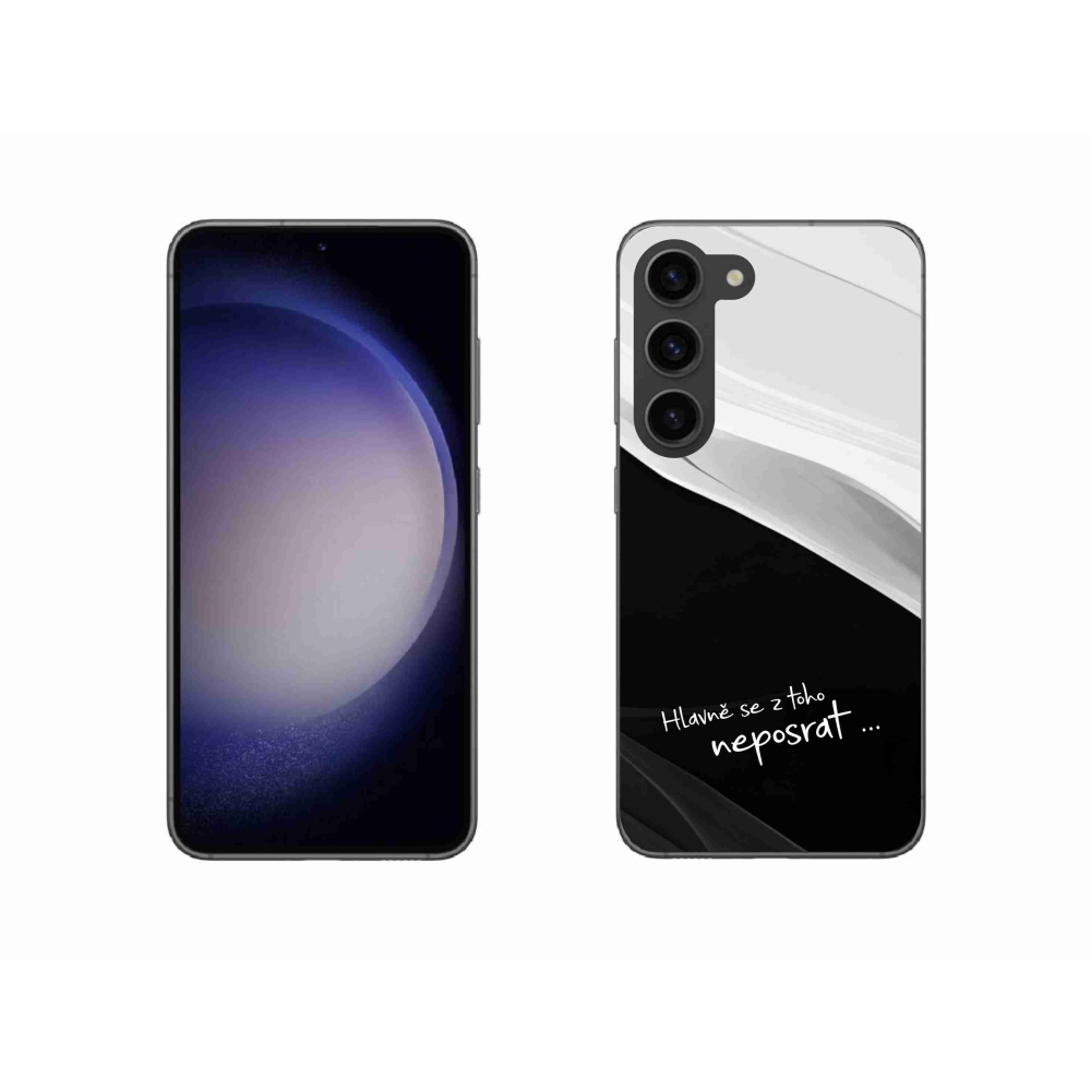 Gelový kryt mmCase na Samsung Galaxy S23 5G - vtipný text 13 černobílé pozadí