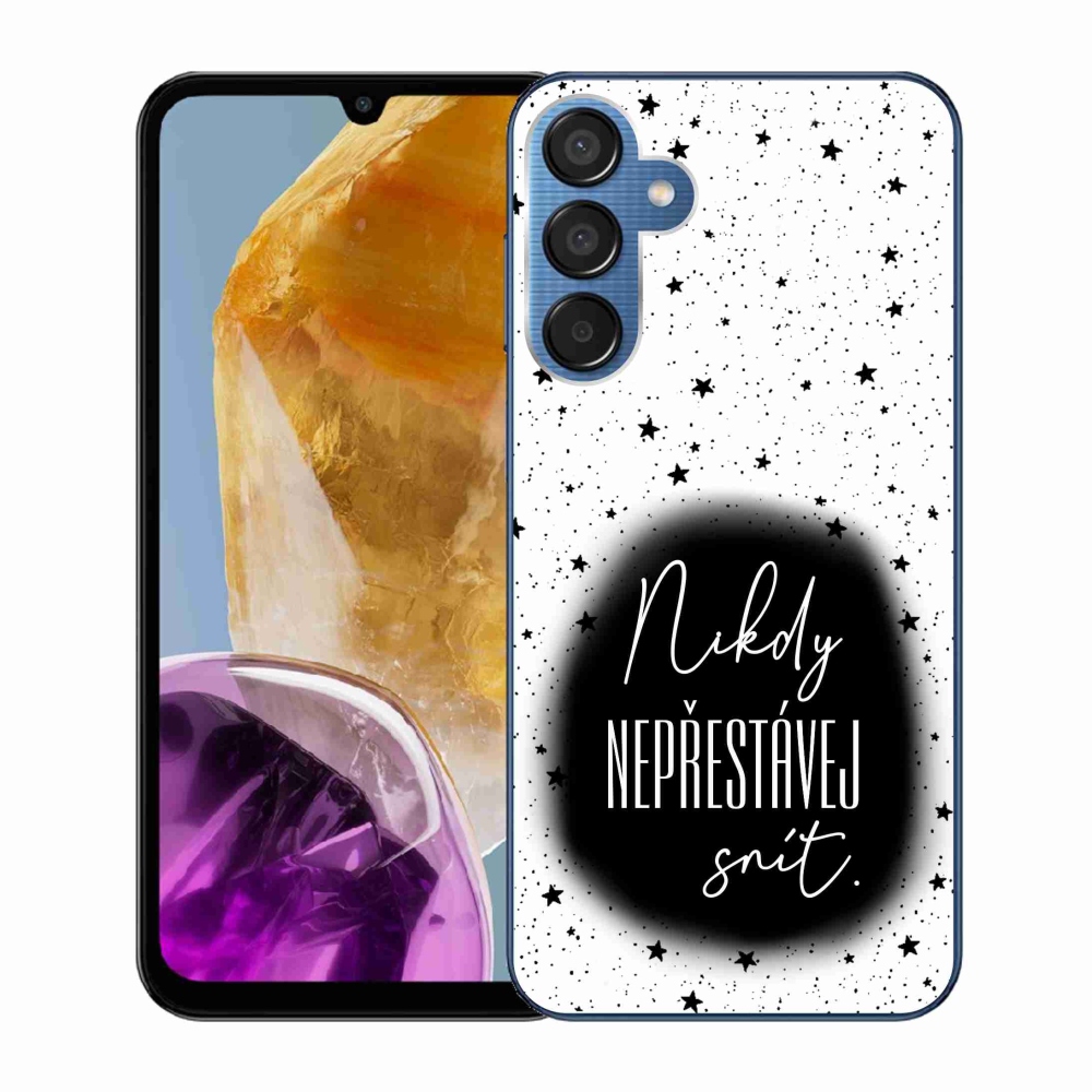Gelový kryt mmCase na Samsung Galaxy M15 5G - citát 1 černobílé pozadí