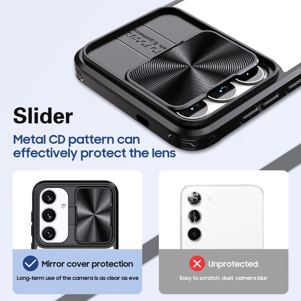 Backplate odolný kryt s krytkou fotoaparátu na Samsung Galaxy S25+ - černý