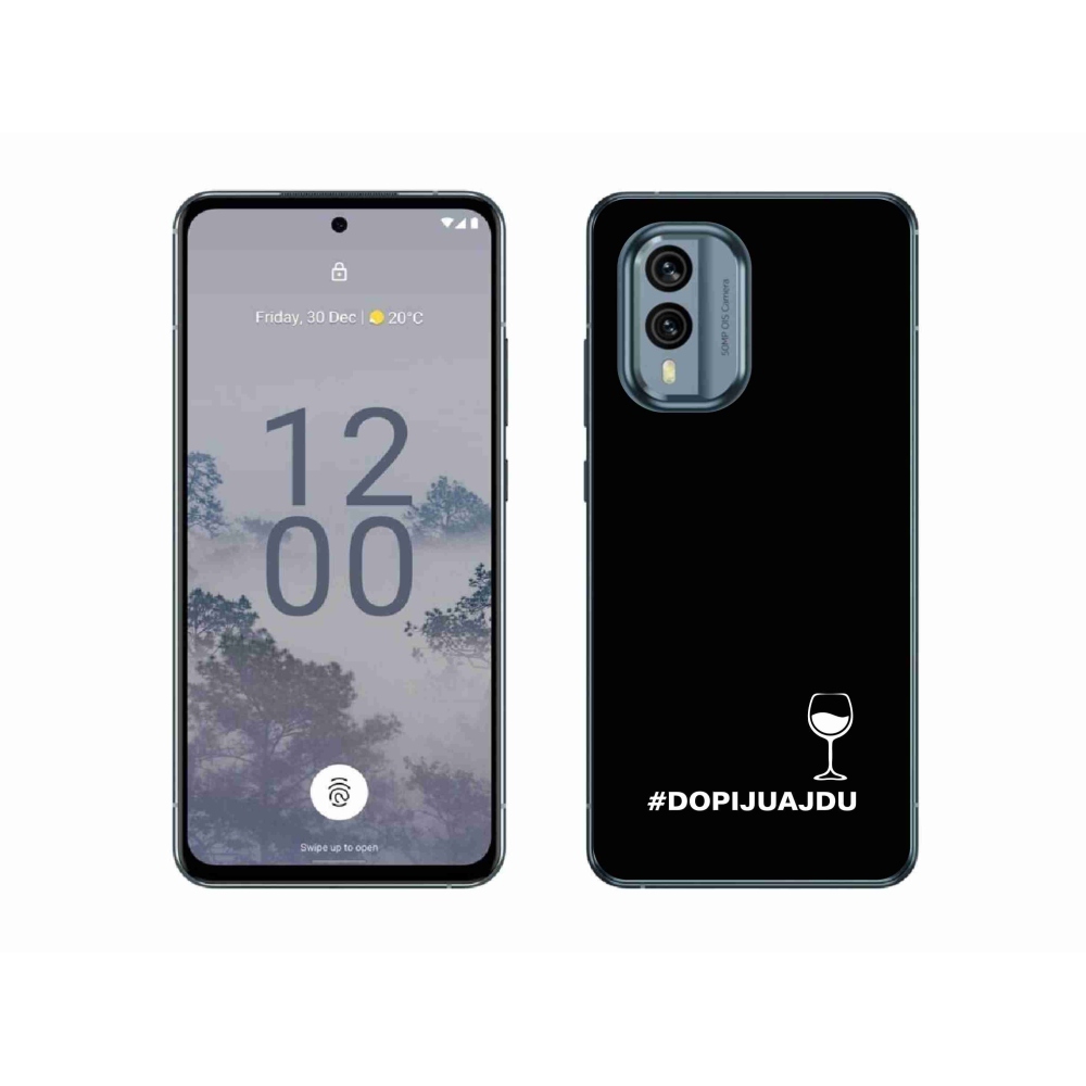 Gelový kryt mmCase na Nokia X30 5G - vinný motiv černé pozadí