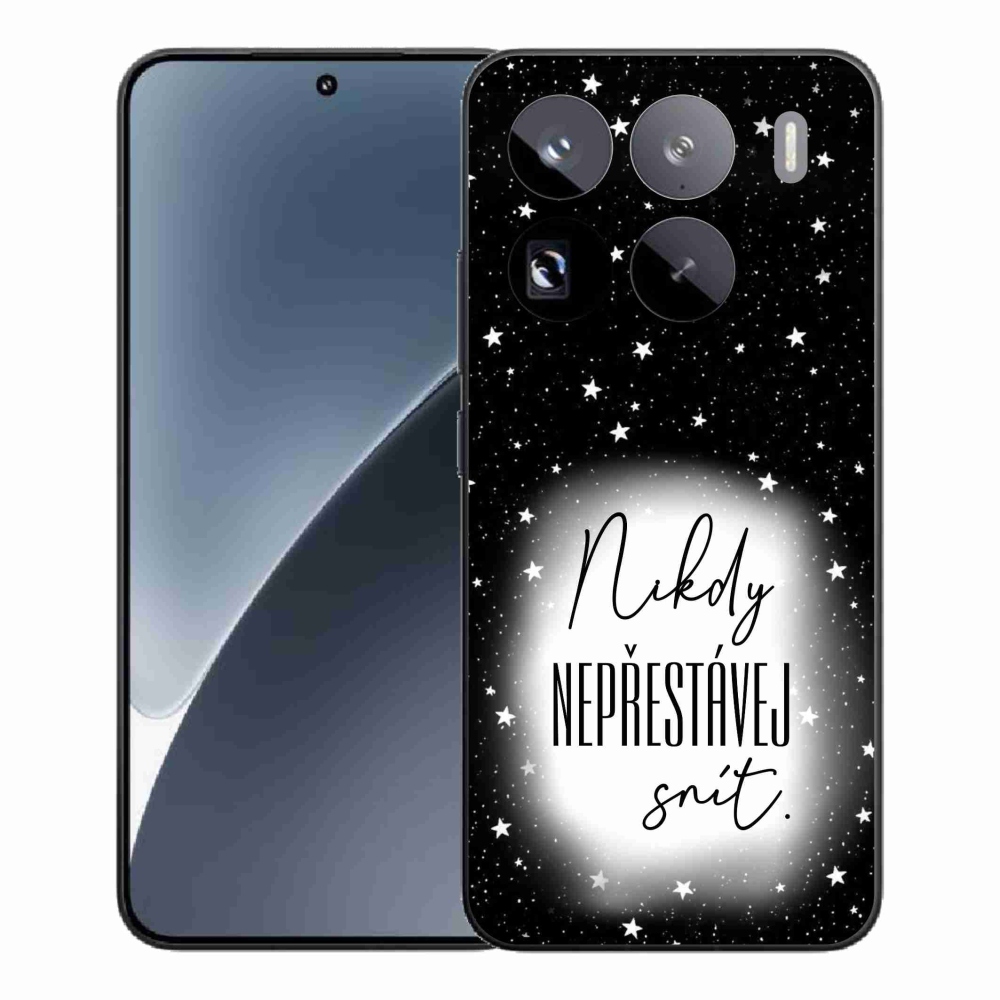 Gelový kryt mmCase na Xiaomi 15 Pro - citát 1 bíločerné pozadí